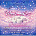 Marshmallow Silken Lip Balm 5 ml tube label with marshmallow imagery and ingredients